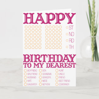 Fill in the blank Happy Birthday! Card