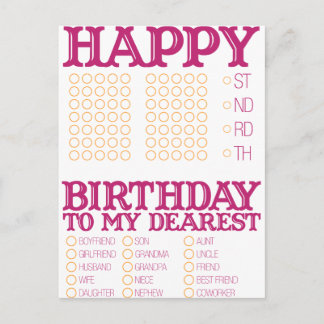Fill in the blank Happy Birthday! Postcard