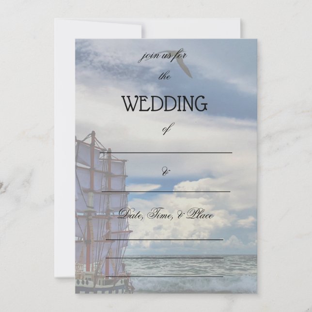 Fill in the Blank Ocean Wedding Invitation  (Front)