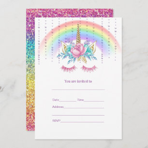Fill in Unicorn  Invitation