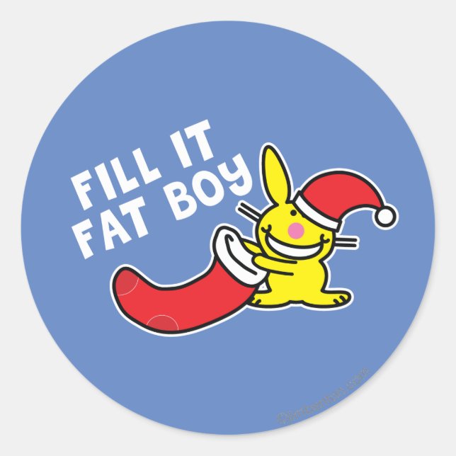 Fill It Fat Boy Classic Round Sticker (Front)