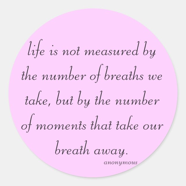 Fill Sticker "life is not measured..." (Front)