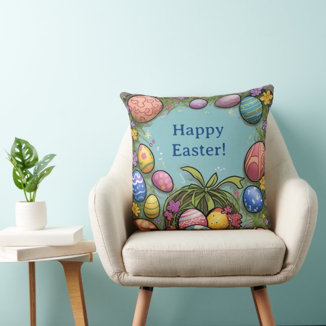 Fill Your Basket With Joy Easter Throw Pillow (Chair)