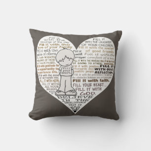 Fill Your Heart-Dark Brown Cushion