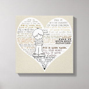 Fill Your Heart-Tan Canvas Print