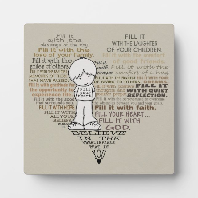 Fill Your Heart-Tan Plaque (Front)