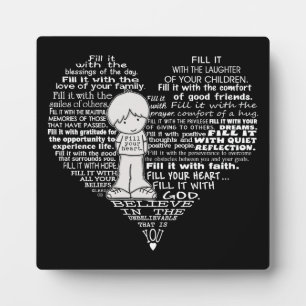 Fill Your Heart-White Letters Plaque