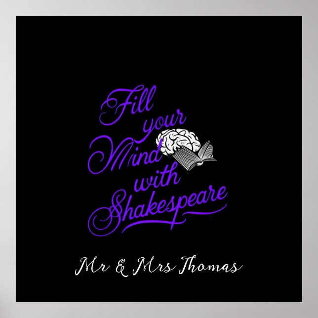  Fill Your Mind with Shakespeare The Ultimate Gift Poster (Front)