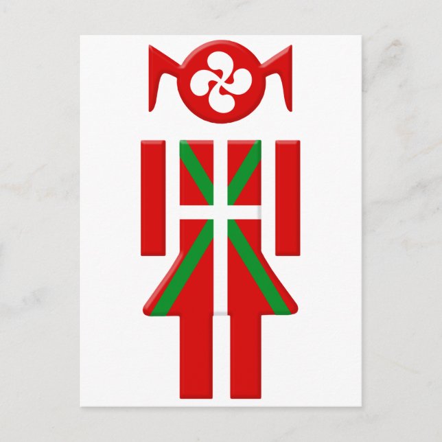 Fille Basque drapeau Euskadi Bayonne Postcard (Front)