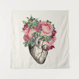 Filled to Overflowing Anatomical Heart Tapestry