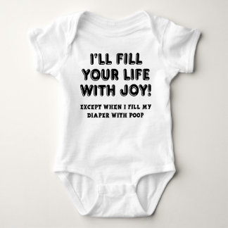Filled With Joy And Poop Funny Romper Baby Bodysuit