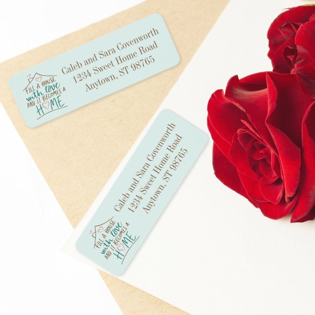 Filled with Love Customisable Housewarming Return  Address Label (Filled with Love Housewarming Return Address Label)