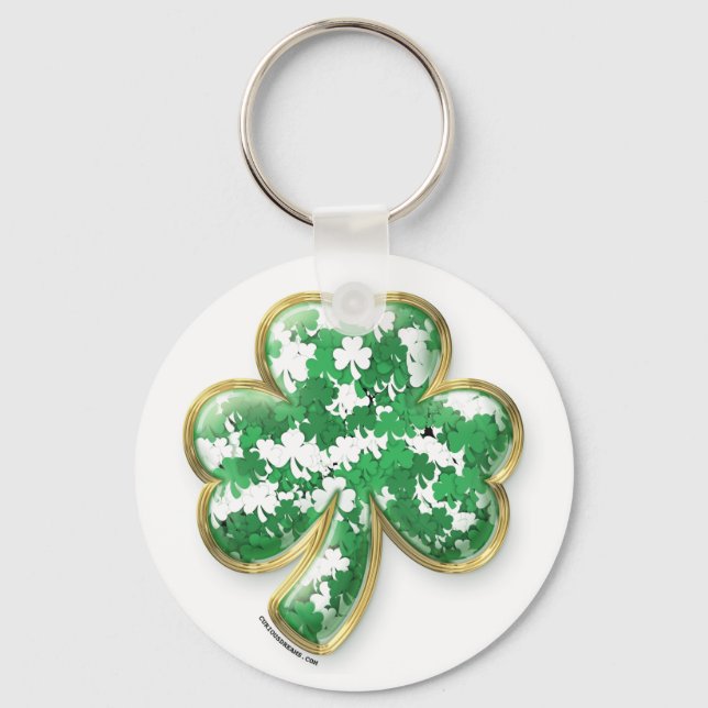 Filled with Luck Shamrock Key Ring (Front)