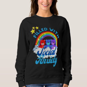 Filled With Social Anxiety  Rainbow Teddy Bear Tee