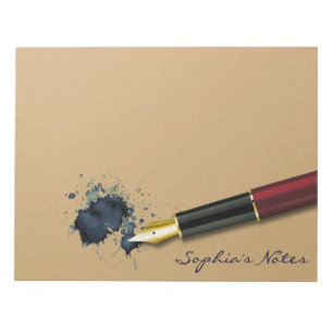 Filler Fountain Pen with Ink Blot - Notepad