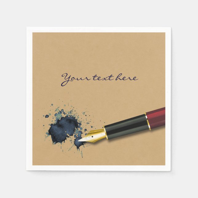 Filler Fountain Pen with Ink Blot - Paper Napkin (Front)