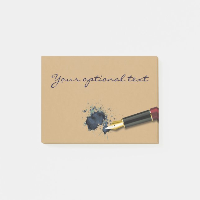 Filler Fountain Pen with Ink Blot Post-it Notes (Front)