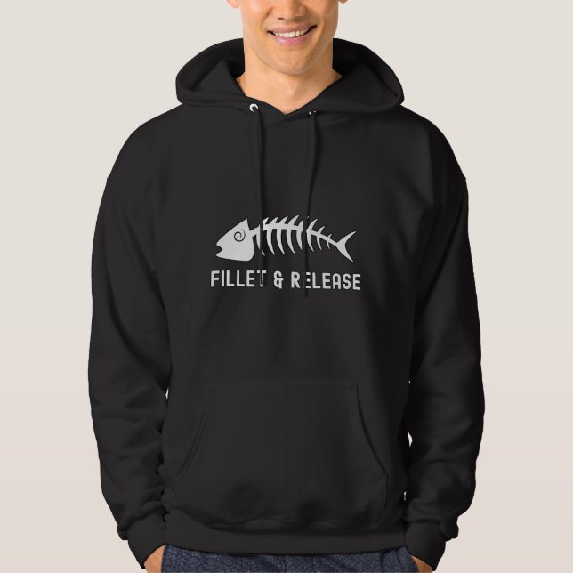 Fillet And Release Fisherman Humour Fun Mens Fishi Hoodie (Front)
