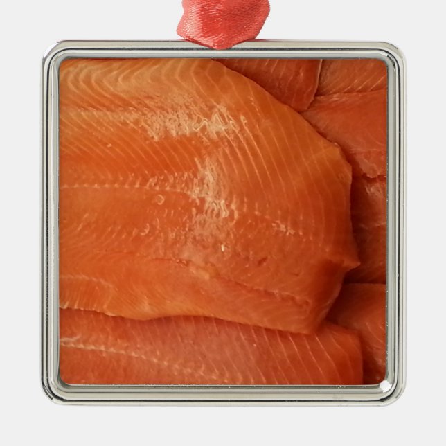 Filleted Salmon Metal Tree Decoration (Front)