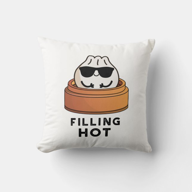 Filling Hot Funny Dumpling Pun  Cushion (Front)
