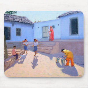 Filling Water Buckets Rajasthan India Mouse Pad