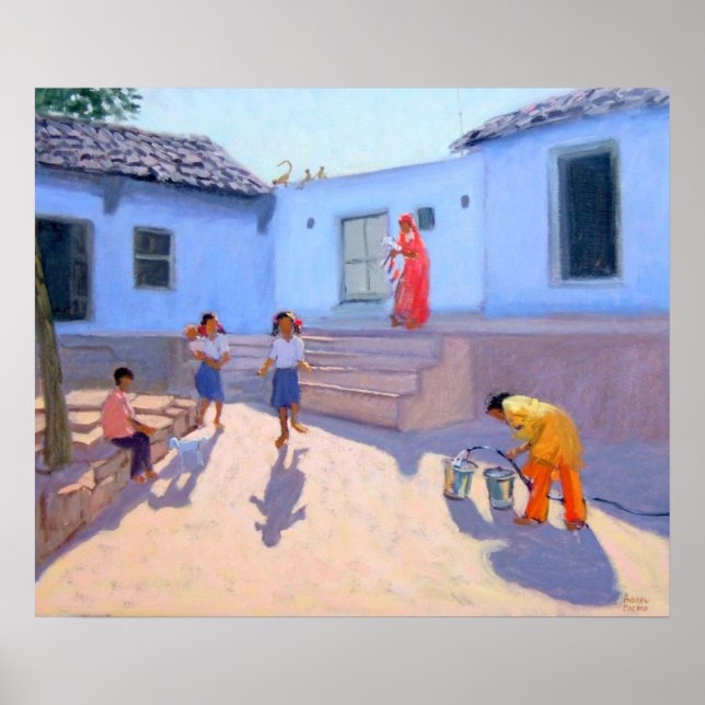 Filling Water Buckets Rajasthan India Poster (Front)