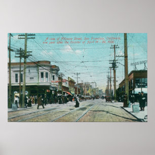 Fillmore Street View 1 Year After Fire of 1906 Poster