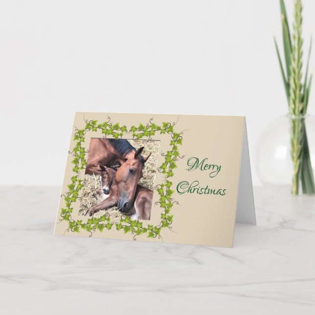 Filly and Foal Christmas Card (Front)