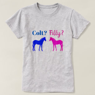 Filly Or Colt Western Style Gender Reveal T-Shirt