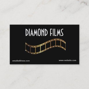 Film Business Card Design Metallic Gold Film Strip