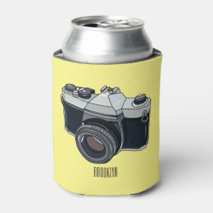 Film camera cartoon illustration can cooler