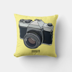 Film camera cartoon illustration cushion