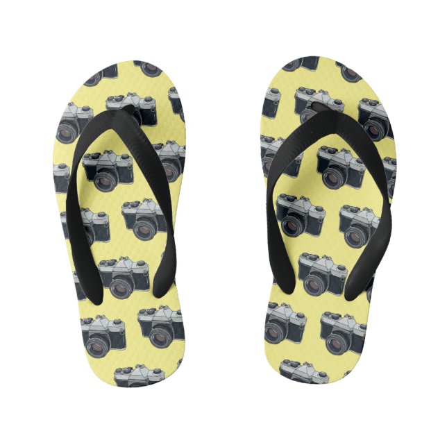 Film camera cartoon illustration kid's thongs (Footbed)
