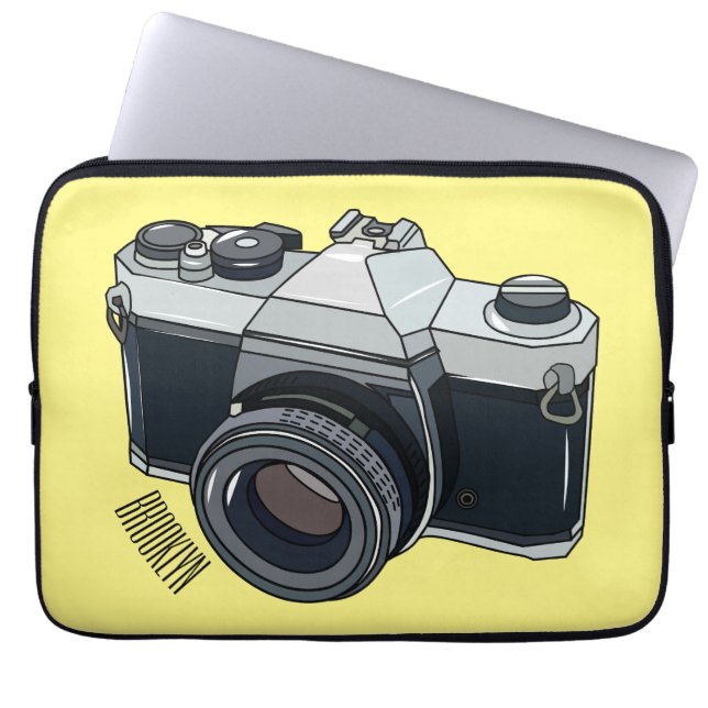 Film camera cartoon illustration laptop sleeve (Front)
