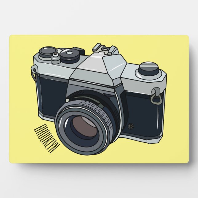 Film camera cartoon illustration plaque (Front)