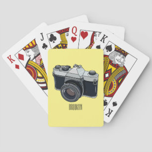 Film camera cartoon illustration playing cards