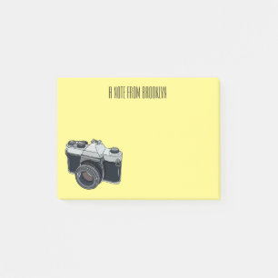 Film camera cartoon illustration post-it notes