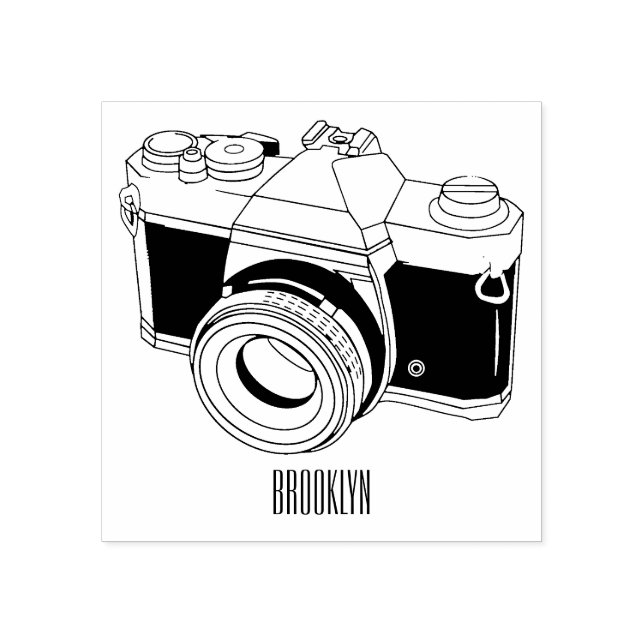 Film camera cartoon illustration rubber stamp (Imprint)