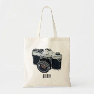 Film camera cartoon illustration tote bag
