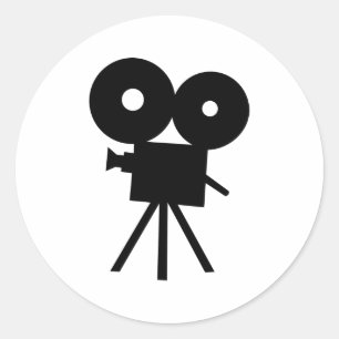 Film camera - movie classic round sticker