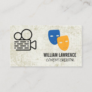 Film Camera   Theatre Drama Masks   Actor Business Card