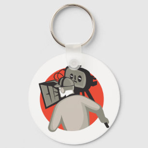 film crew cameraman movie camera key ring