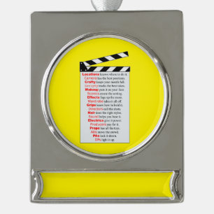 Film Crew Celebrate Movie Makers Metal Ornament