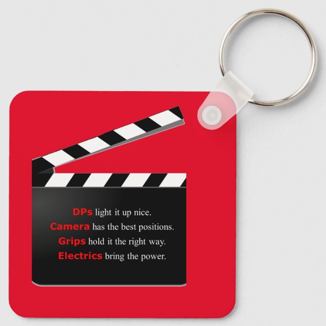 Film Crew Director's KEY to success Key Ring (Back)