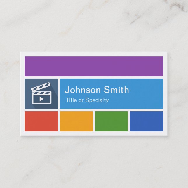 Film Director - Creative Modern Metro Style Business Card (Front)