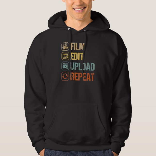Film Edit Repeat Cinematographers Movie Maker Film Hoodie (Front)