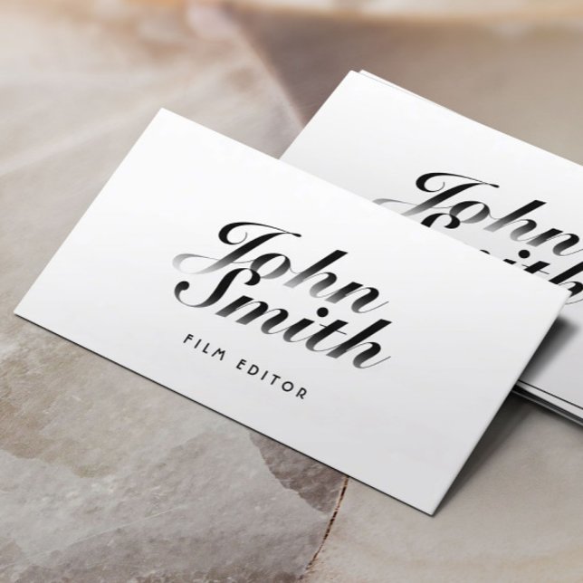 Film Editor Classy Calligraphic Business Card (Creator Uploaded)
