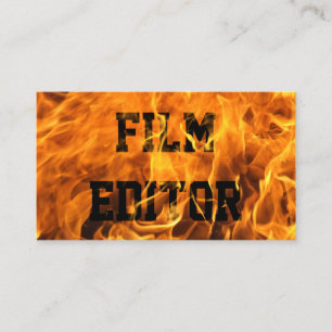 Film Editor Unique Flaming Fire Typography Business Card