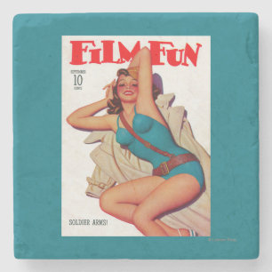 Film Fun Magazine Cover 10 Stone Coaster