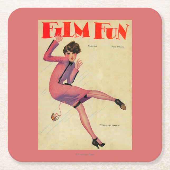 Film Fun Magazine Cover Square Paper Coaster (Front)